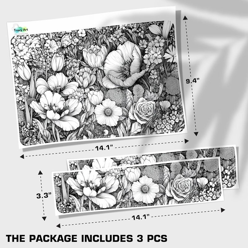 TracyArt Laptop Skin Decal HP 15.6" - Black White Botanical, Laptop Cover Sticker, No Cutting Required, No Bubble, Waterproof, Scratch Resistant - Including Wide Screen and Wrist Pad - Image 2